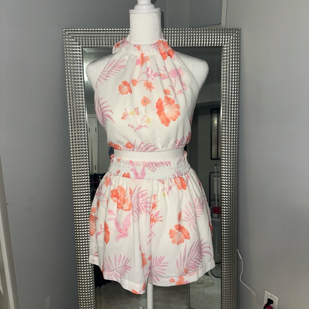 Floral Halter Neck Romper